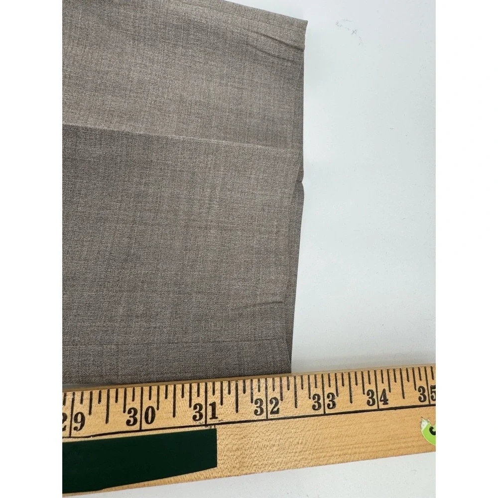 Peter Millar Tan Virgin Wool Dress Pants Flat Front Size 46R Made in Portugal